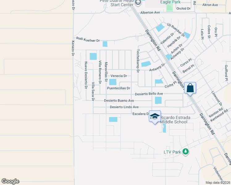 map of restaurants, bars, coffee shops, grocery stores, and more near 14325 Desierto Bello Avenue in Horizon City