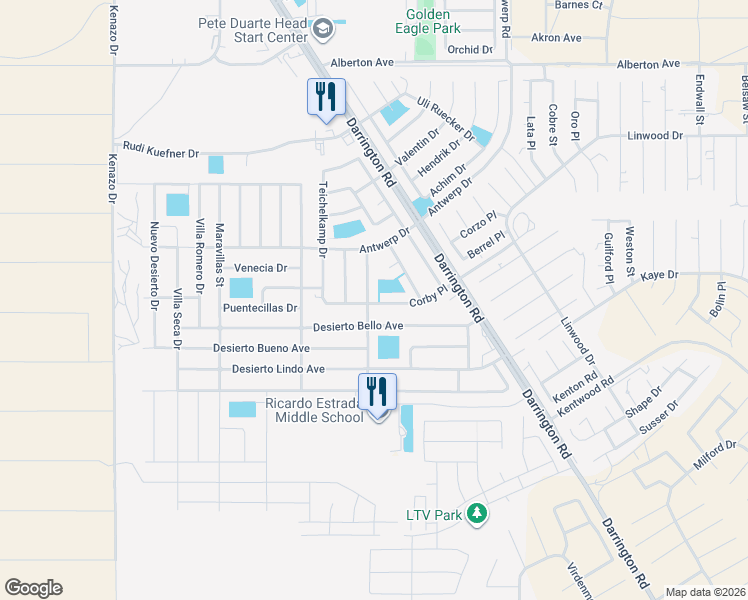 map of restaurants, bars, coffee shops, grocery stores, and more near 14470 Laureen Zelt Court in Horizon City