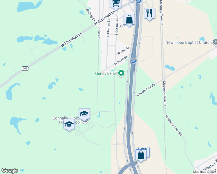 map of restaurants, bars, coffee shops, grocery stores, and more near 4037 Old Dallas Road in Elm Mott
