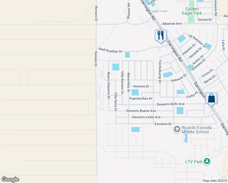map of restaurants, bars, coffee shops, grocery stores, and more near 741 Villa Seca Drive in Horizon City