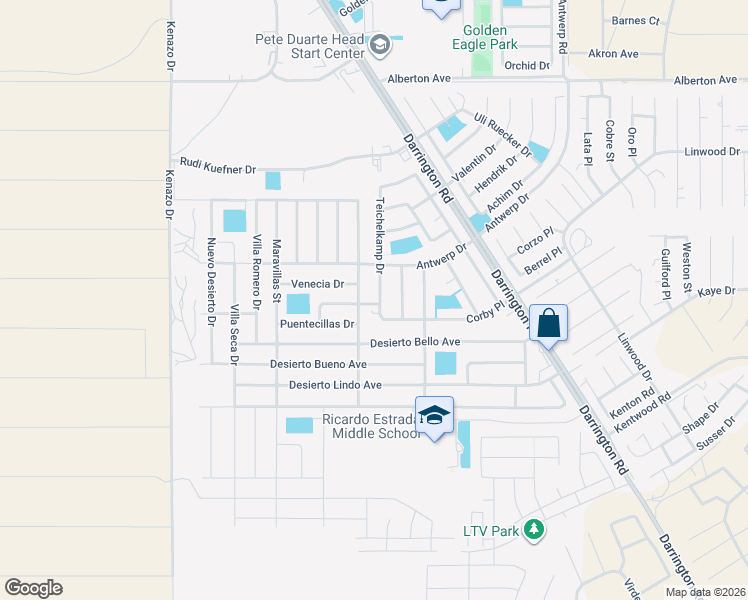 map of restaurants, bars, coffee shops, grocery stores, and more near 733 Teichelkamp Drive in Horizon City