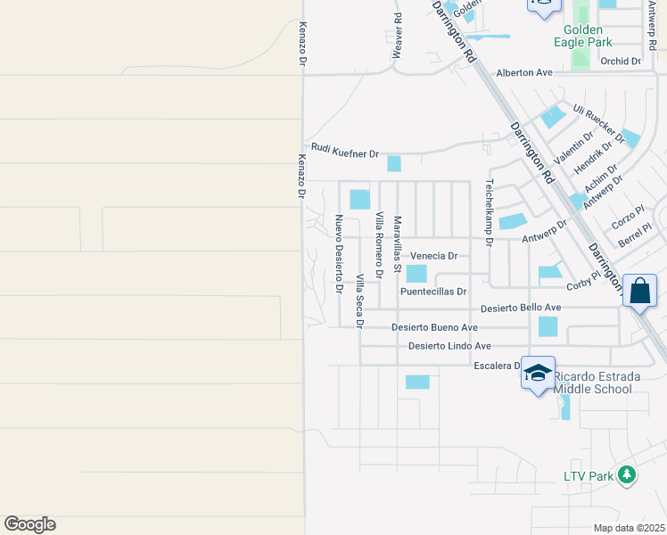 map of restaurants, bars, coffee shops, grocery stores, and more near 737 Nuevo Desierto Drive in Horizon City