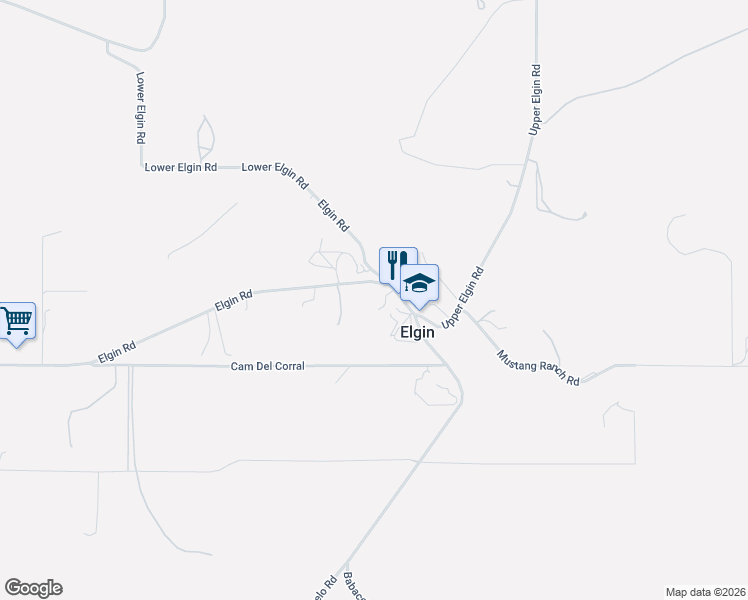 map of restaurants, bars, coffee shops, grocery stores, and more near 467 Elgin Road in Elgin