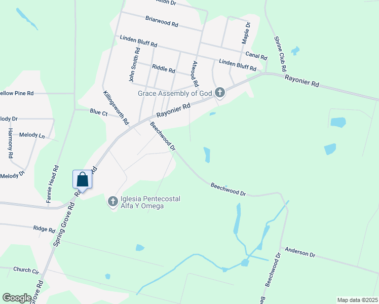 map of restaurants, bars, coffee shops, grocery stores, and more near 2014-2708 Beechwood Drive in Jesup