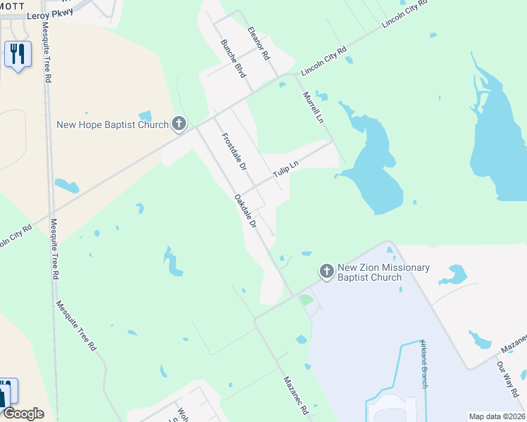 map of restaurants, bars, coffee shops, grocery stores, and more near 458 Frostdale Drive in McLennan County
