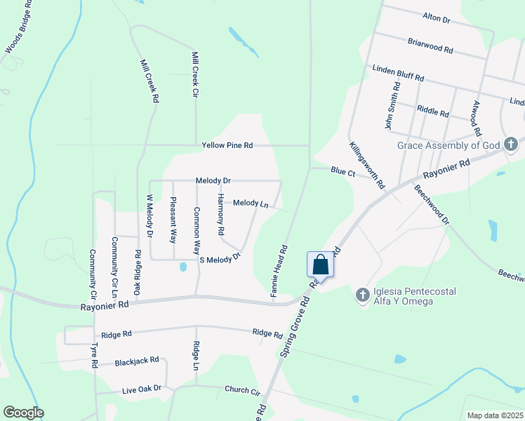 map of restaurants, bars, coffee shops, grocery stores, and more near 496 South Melody Drive in Jesup