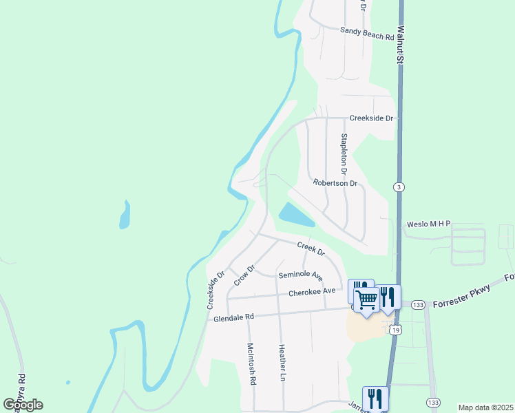 map of restaurants, bars, coffee shops, grocery stores, and more near 230 Creekside Drive in Leesburg