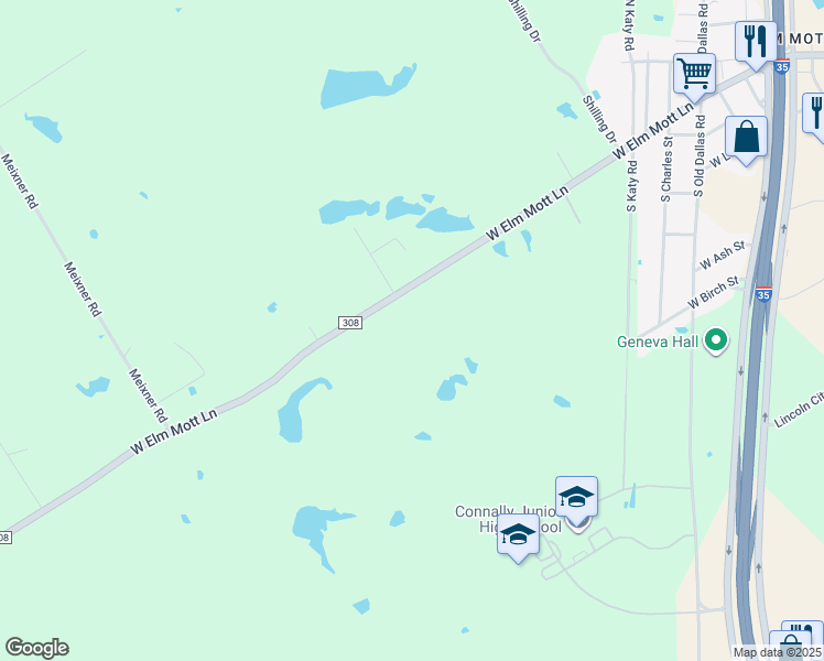 map of restaurants, bars, coffee shops, grocery stores, and more near 1137 West Elm Mott Drive in Elm Mott