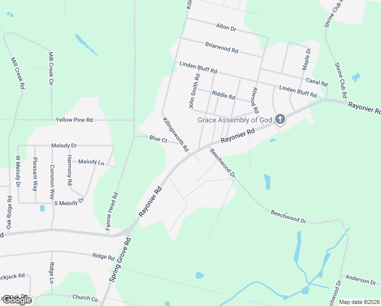 map of restaurants, bars, coffee shops, grocery stores, and more near 64 Killingsworth Rd in Jesup