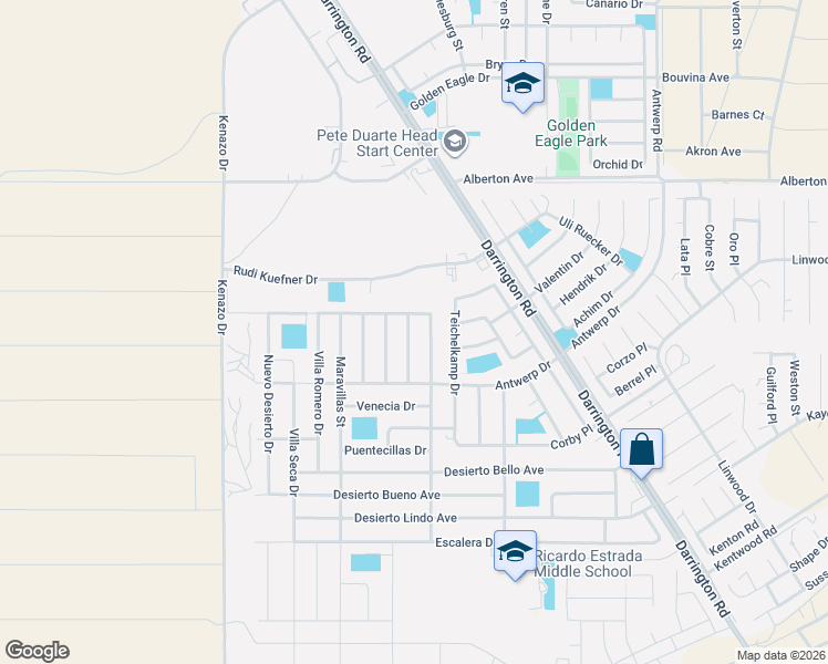 map of restaurants, bars, coffee shops, grocery stores, and more near 612 Villa Victoria Drive in Horizon City