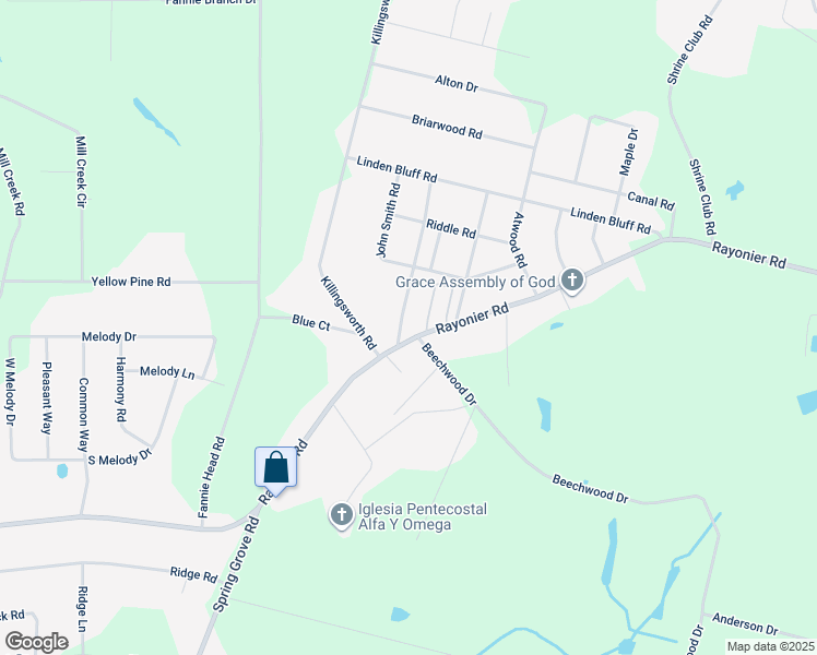 map of restaurants, bars, coffee shops, grocery stores, and more near 50 Berrien Street in Jesup