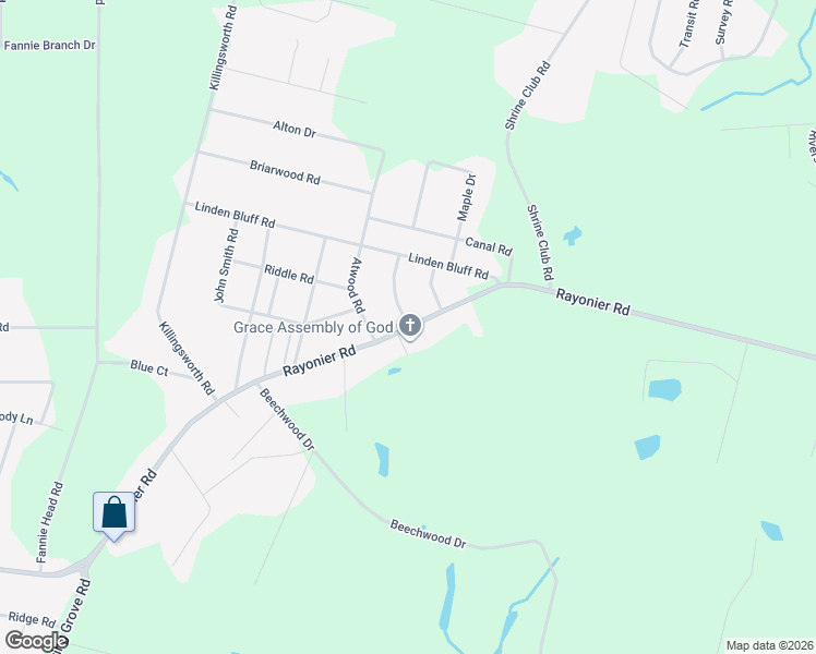 map of restaurants, bars, coffee shops, grocery stores, and more near 2 Sangster Road in Jesup