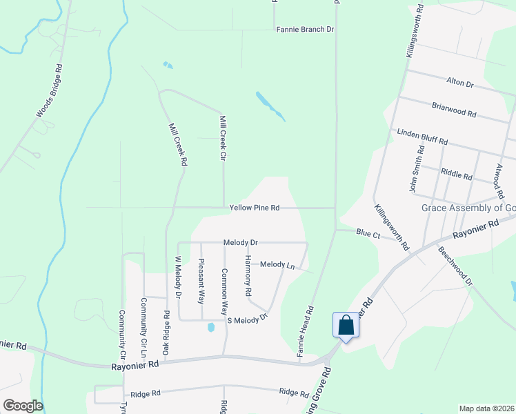 map of restaurants, bars, coffee shops, grocery stores, and more near 290 Yellow Pine Road in Jesup