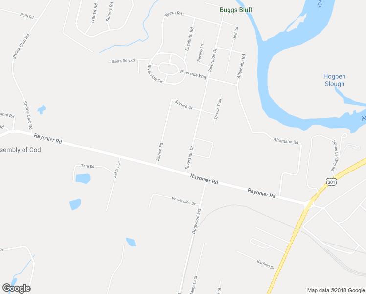 map of restaurants, bars, coffee shops, grocery stores, and more near 123 Riverside Drive in Jesup