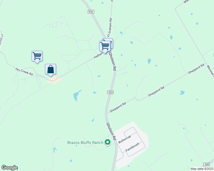 map of restaurants, bars, coffee shops, grocery stores, and more near 7557 Gholson Road in Waco