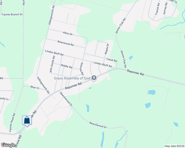 map of restaurants, bars, coffee shops, grocery stores, and more near 2-198 Sangster Road in Jesup