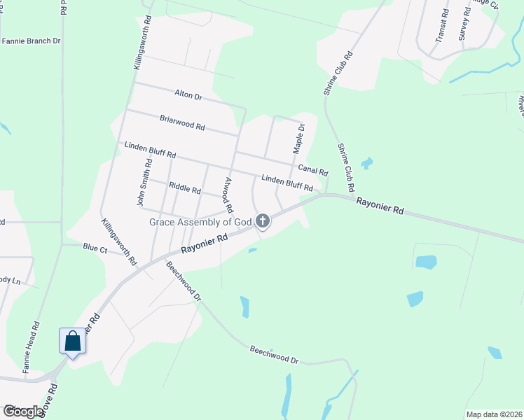 map of restaurants, bars, coffee shops, grocery stores, and more near 2-198 Sangster Road in Jesup