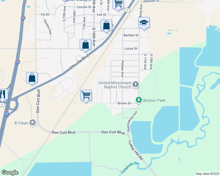 map of restaurants, bars, coffee shops, grocery stores, and more near 2118 Pearson Avenue in Laurel