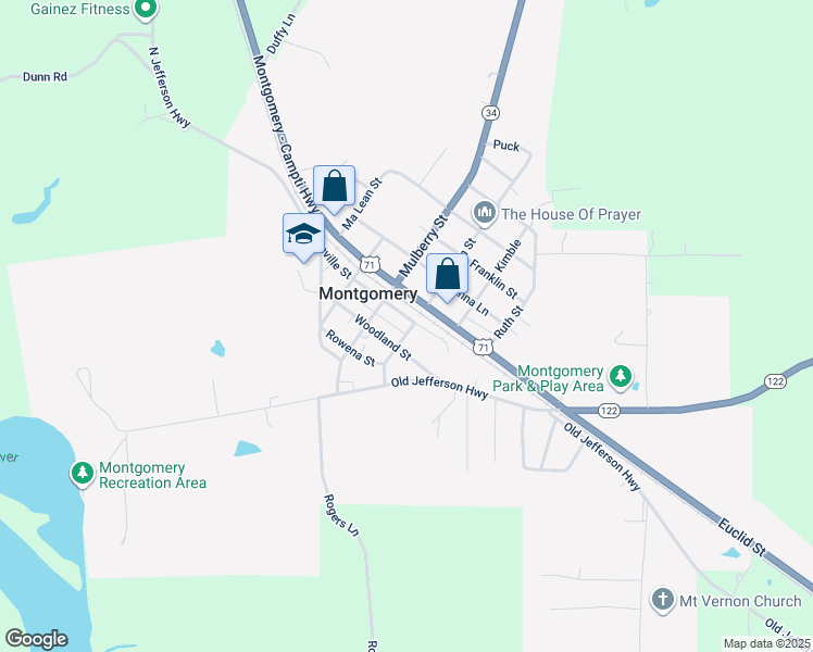 map of restaurants, bars, coffee shops, grocery stores, and more near 620 Bienville Street in Montgomery