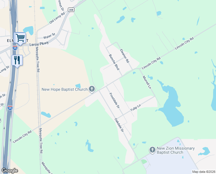 map of restaurants, bars, coffee shops, grocery stores, and more near 1058 Lincoln City Road in Elm Mott