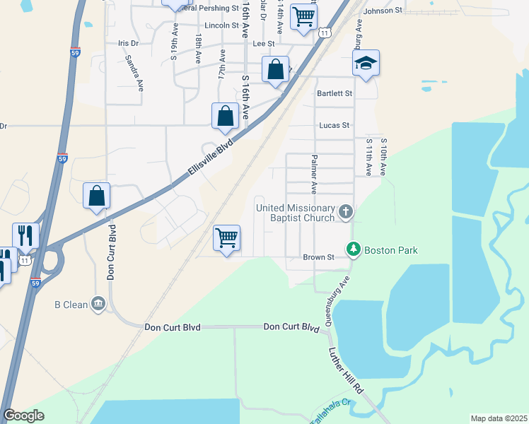 map of restaurants, bars, coffee shops, grocery stores, and more near 2118 Pearson Avenue in Laurel