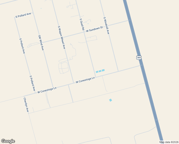 map of restaurants, bars, coffee shops, grocery stores, and more near 17502 South Quail Road in Odessa