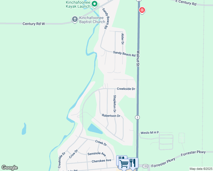 map of restaurants, bars, coffee shops, grocery stores, and more near 239 Creekside Drive in Leesburg