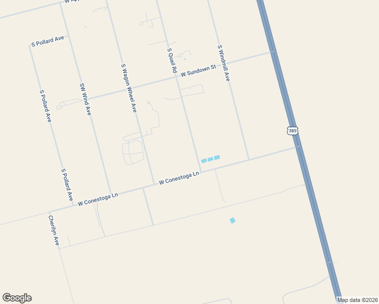 map of restaurants, bars, coffee shops, grocery stores, and more near 17502 South Quail Road in Odessa