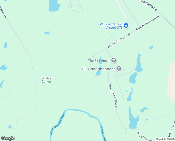 map of restaurants, bars, coffee shops, grocery stores, and more near 1919 Bend of the Bosque Road in China Spring