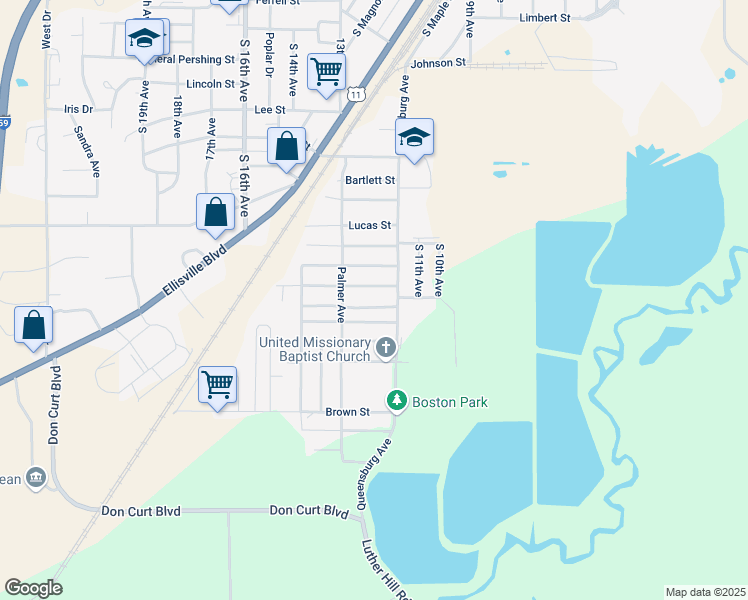 map of restaurants, bars, coffee shops, grocery stores, and more near 1121 Capitol Street in Laurel
