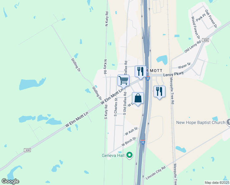 map of restaurants, bars, coffee shops, grocery stores, and more near 109 North Charles Street in McLennan County