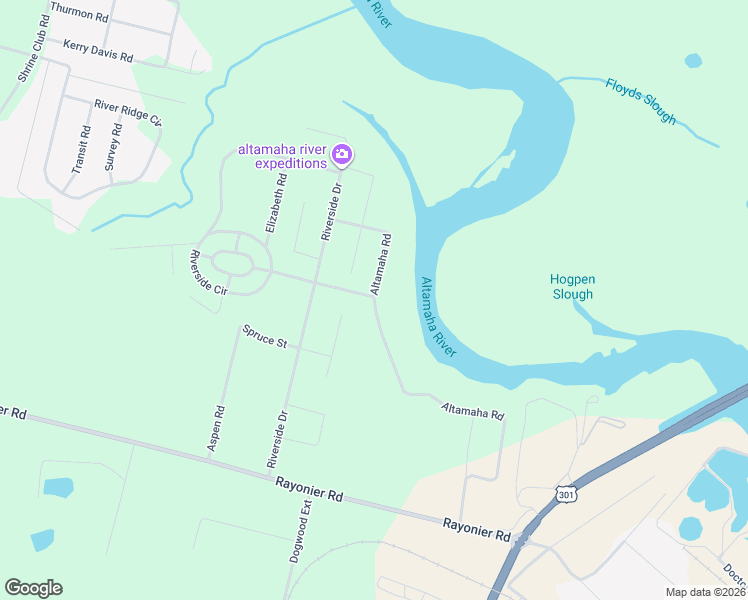 map of restaurants, bars, coffee shops, grocery stores, and more near 899 Altamaha Road in Jesup