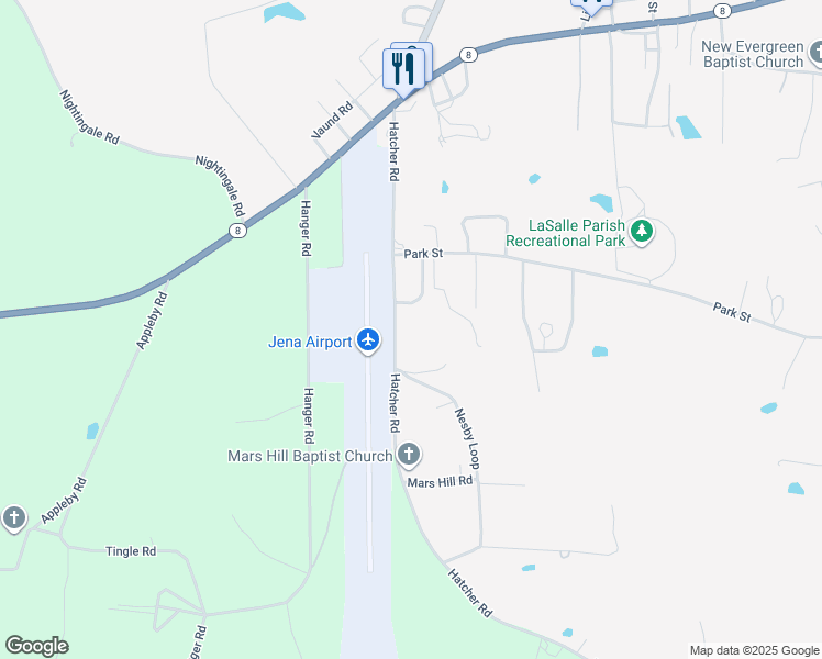 map of restaurants, bars, coffee shops, grocery stores, and more near 100-198 Worthington Lane in Jena
