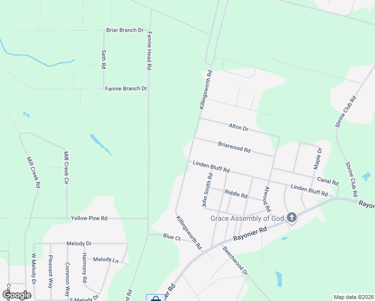map of restaurants, bars, coffee shops, grocery stores, and more near 1-125 Linden Bluff Rd in Jesup