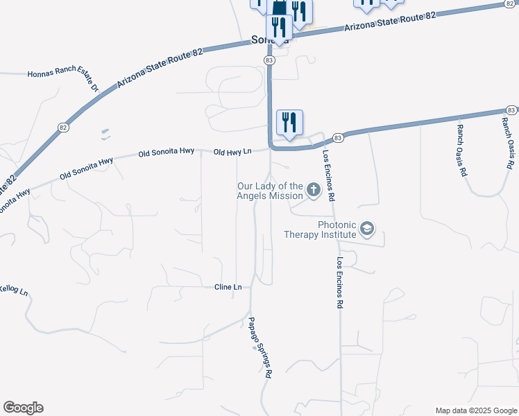 map of restaurants, bars, coffee shops, grocery stores, and more near 8 Black Oak Drive in Sonoita
