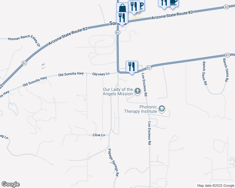 map of restaurants, bars, coffee shops, grocery stores, and more near 8 Black Oak Drive in Sonoita