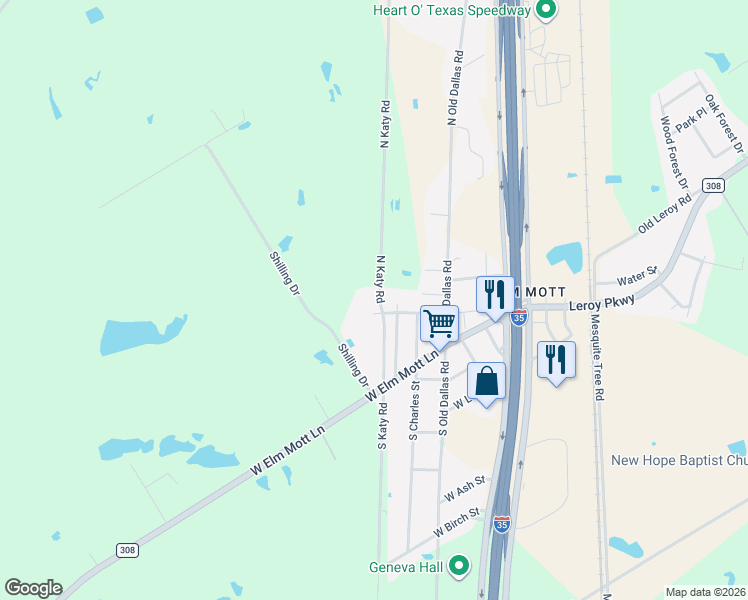 map of restaurants, bars, coffee shops, grocery stores, and more near 200-1208 North Katy Road in Elm Mott