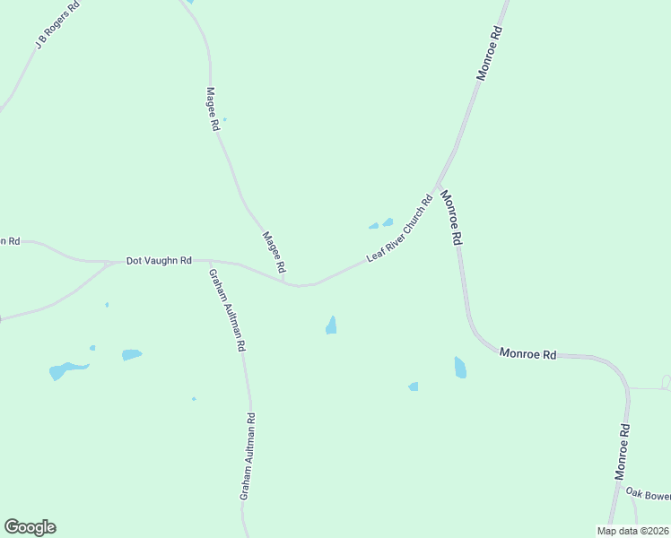 map of restaurants, bars, coffee shops, grocery stores, and more near 1087 Leaf River Church Road in Collins