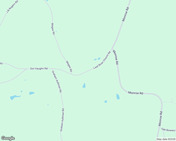 map of restaurants, bars, coffee shops, grocery stores, and more near 1087 Leaf River Church Road in Collins