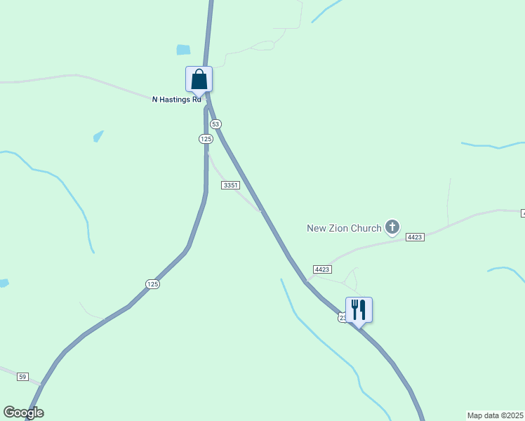 map of restaurants, bars, coffee shops, grocery stores, and more near 100 County Road 3351 in Brundidge