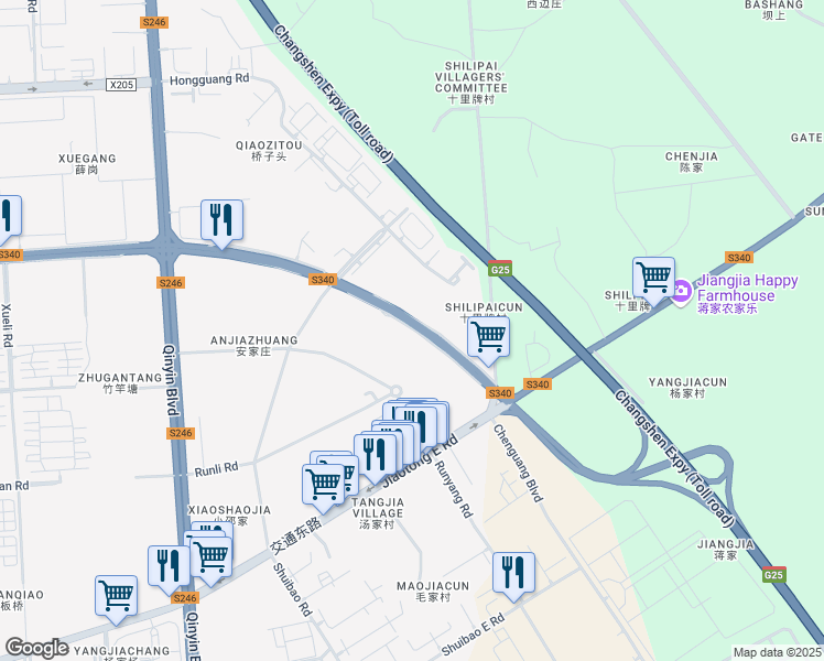 map of restaurants, bars, coffee shops, grocery stores, and more near Run Li Lu in Nan Jing Shi