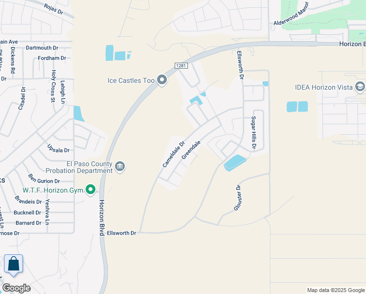 map of restaurants, bars, coffee shops, grocery stores, and more near 13308 Cameldale Drive in El Paso