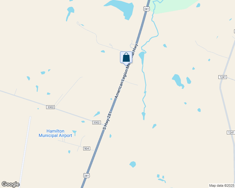 map of restaurants, bars, coffee shops, grocery stores, and more near 1500 S Highway 281 in Hamilton