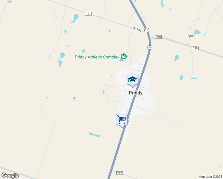 map of restaurants, bars, coffee shops, grocery stores, and more near 383 County Road W 1st in Comanche