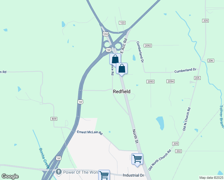 map of restaurants, bars, coffee shops, grocery stores, and more near 7903 Koonce Road in Nacogdoches