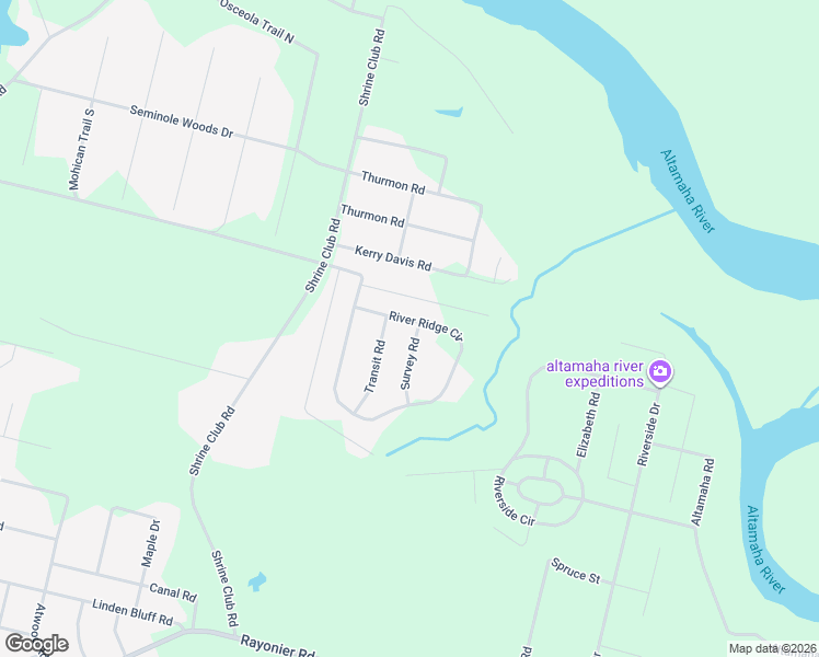 map of restaurants, bars, coffee shops, grocery stores, and more near 890 River Ridge Circle in Jesup