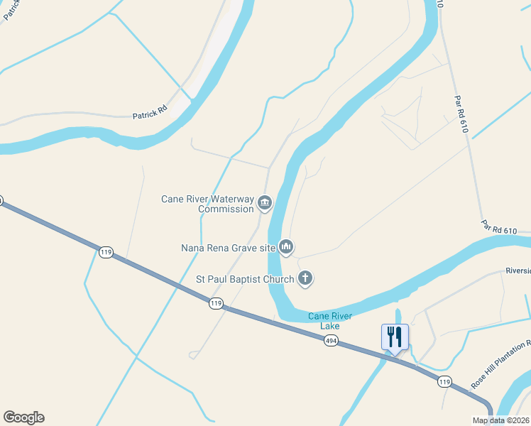 map of restaurants, bars, coffee shops, grocery stores, and more near 221-257 Cedar Bend Road in Natchez