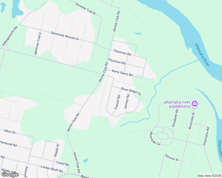 map of restaurants, bars, coffee shops, grocery stores, and more near 890 River Ridge Circle in Jesup