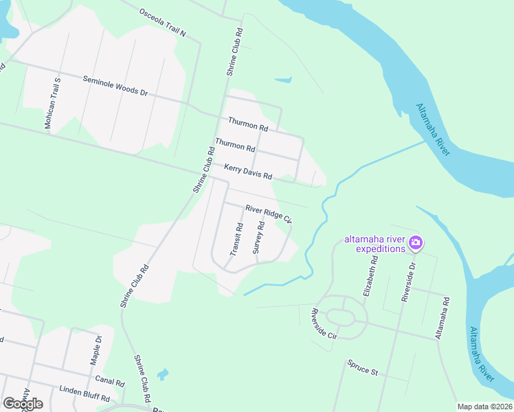 map of restaurants, bars, coffee shops, grocery stores, and more near 890 River Ridge Circle in Jesup