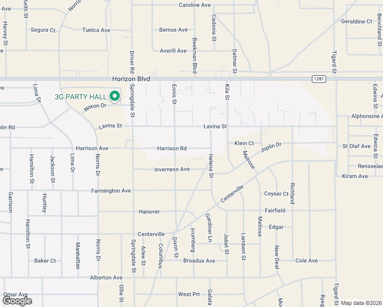 map of restaurants, bars, coffee shops, grocery stores, and more near 16020 Harrison Road in El Paso